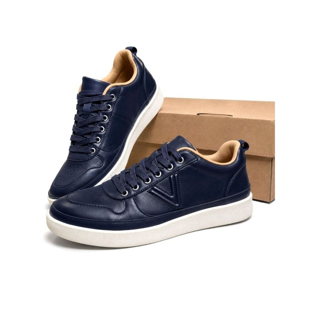 Vionic Elise NAVY Leather Orthotic Supportive Lace-Up Sneaker Women’s Size 8